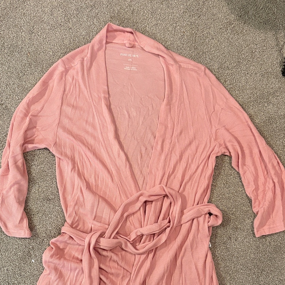 Posh Peanut Fall Rose Waffle Robe - Picture 2 of 4